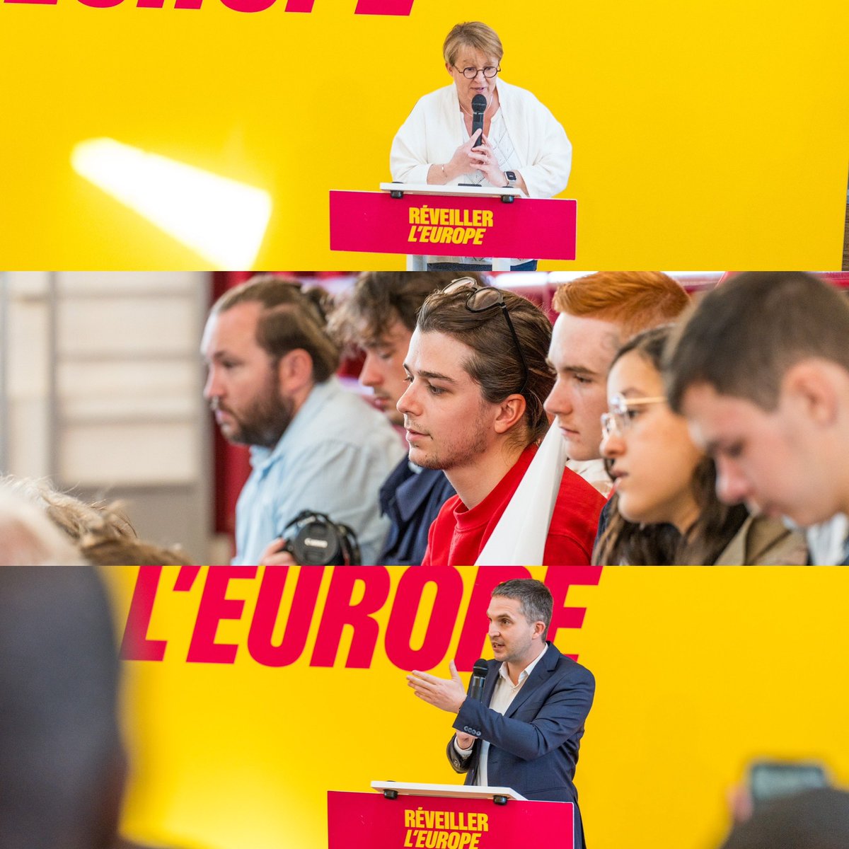 SimonUzenat's tweet photo. 🇪🇺 Retour en images sur le meeting régional dans le cadre de la campagne des élections européennes que j’ai souhaité organiser à Cléguérec, sur le territoire de Pontivy Communauté et du centre Bretagne, afin de mettre en lumière les enjeux et les attentes des élus et des citoyens des territoires ruraux.

Nous avons eu le plaisir d’accueillir tout·e·s les candidat·e·s de la Bretagne historique de la liste #RéveillerLEurope menée par @rglucks1 : @clergeau, @FortetClair, @DuffaudLaurence, Justin Amiot et @BeaHakniRobin. Étaient également présents @LoigCG, Président de la Région Bretagne et @nathalieappere, Maire de Rennes et Présidente de Rennes Métropole. Un grand merci à eux ainsi qu’à Marc Ropers, Maire de Cléguérec, pour son accueil chaleureux !

Plus que jamais, nous avons besoin d’une Europe des territoires où les solidarités seront une priorité quotidienne pour garantir une égalité des chances effective entre les citoyens des territoires ruraux et ceux des territoires urbains : accès aux services publics, notamment de santé, soutien renforcé aux investissements locaux pour la décarbonation, politique ambitieuse en faveur de logements accessibles et de mobilités durables… Ces choix politiques requièrent des moyens à la hauteur, à l’échelle nationale comme européenne, en revalorisant le rôle de l’impôt et en rétablissant une véritable justice fiscale. #TaxTheRich

🗳️ Encore 6 jours pour convaincre nos concitoyens de #RéveillerlEurope !