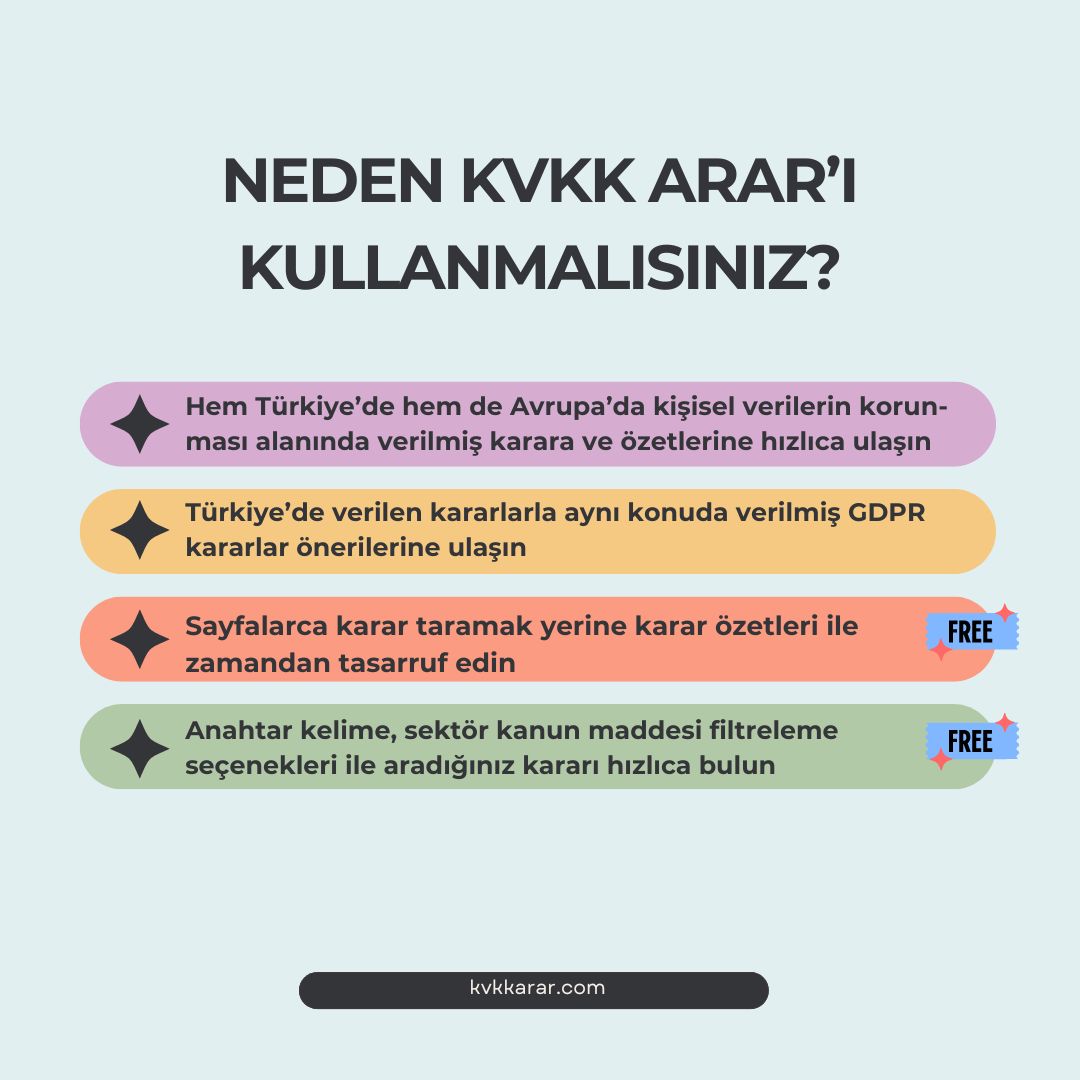Hemen profildeki linkten KVKK Arar'ı ücretsiz kullanmaya başlayabilirsiniz 🚀

Kişisel verilerin korunması alanında çalışan profesyonellerin işlerini kolaylaştıracak dijital çözümleri sizlere sunuyoruz.