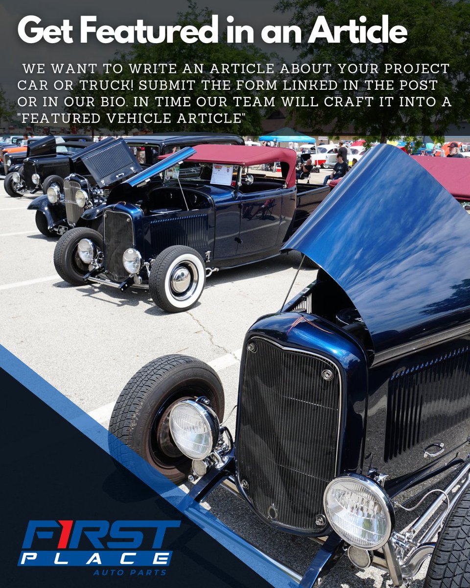 firstplace_auto's tweet photo. We want to feature you and your vehicle in an article!
All you need to do in fill out form in the link below!
------------------------
https://t.co/8qcxRrEzRw Follow the link in our bio
#FPAP #classiccars #musclcars #trifive #nova #mustang #chevy #mopar #carparts #lowered https://t.co/GoFk84d0hd