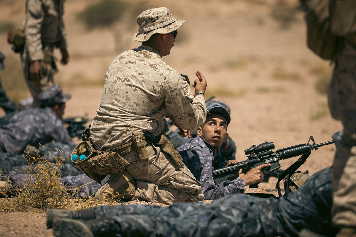 marforres's tweet photo. Our Marines from Delta Co., 4th Combat Engineer Battalion, served as range safety officers for Jordanian and Saudi forces during #EagerLion 2024 at Camp Titin, Jordan. This exercise, with 33 nations, enhances military cooperation and strengthens U.S.-Jordan ties. #USMC https://t.co/Ac8hirylII