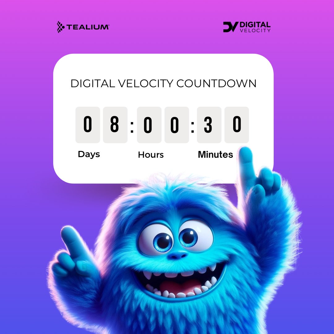tealium's tweet image. The countdown has started… ⏰

Don&apos;t miss this opportunity to be part of a movement that is shaping the future in real-time customer moments. Get a ticket 🎟️ okt.to/iZBYwq.    

#MarTechConference #ITConference #Event #DV2024