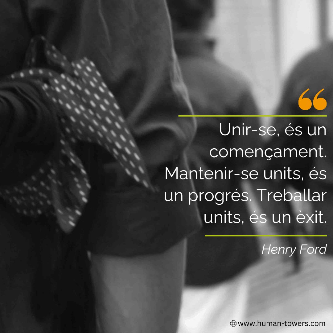 HumanTower's tweet image. 🌟 “Unir-se, és un començament. Mantenir-se units, és un progrés. Treballar units, és un èxit.” — Henry Ford

Transforma la teva empresa amb el #coachingcasteller. Descobreix el poder del treball en equip i els valors castellers! 💪👥

#lideratgecasteller #culturacastellera