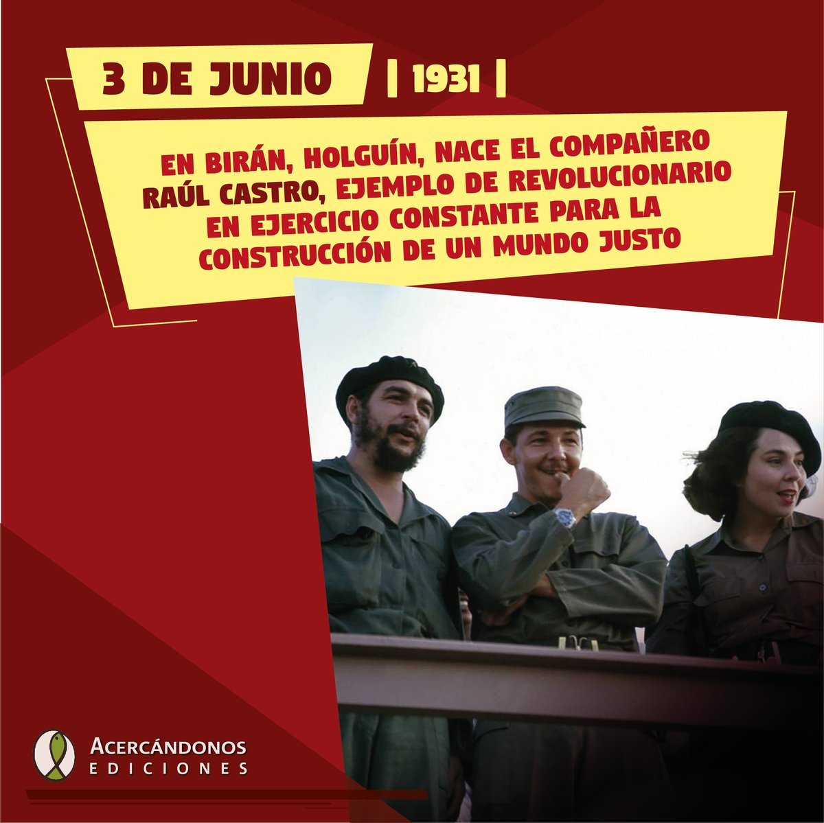 Raúl Castro, ejemplo de revolucionario en ejercicio constante para la construcción de un mundo justo
Te invitamos a leer y compartir su biografía: acercandonoscultura.com.ar/nota-112.html

#AcercándonosEdiciones #AcercándonosCultura