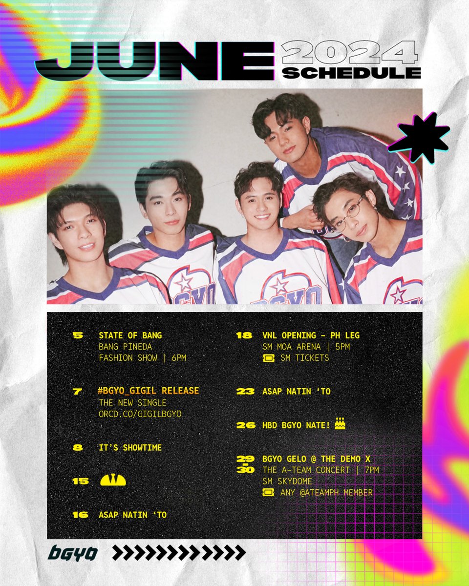 bgyo_ph's tweet photo. The gigil is real🫨 dahil hinding-hindi kami mapipigilan✋ dahil kuhang-kuha ang mga ganap na pinagiGIGILan! Booogsh!💥⚡️💢💿🌀

Let's go June, tuloy ang indak! Raawrr rawrr!❤️‍🔥

D4 TO GIGIL
#BGYO_Gigil #BGYO https://t.co/QvVqk2PERM