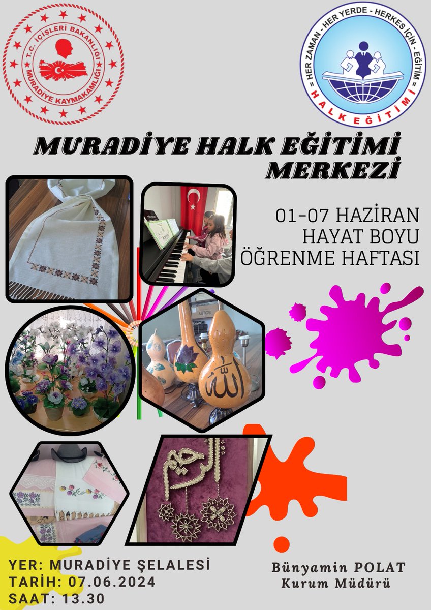 MURADİYE HALK EĞİTİMİ MERKEZİ (@halkmuradiye) on Twitter photo "Hayat Boyu Öğrenme Haftası” sergisine tüm halkımız davetlidir.
<a href="/muradiyegovtr/">Muradiye Kaymakamlığı</a> <a href="/hbogovtr/">Hayat Boyu Öğrenme</a>
<a href="/cengizmete/">Cengiz Mete</a> "Hayat Boyu Öğrenme Haftası” sergisine tüm halkımız davetlidir.
<a href="/muradiyegovtr/">Muradiye Kaymakamlığı</a> <a href="/hbogovtr/">Hayat Boyu Öğrenme</a>
<a href="/cengizmete/">Cengiz Mete</a>
