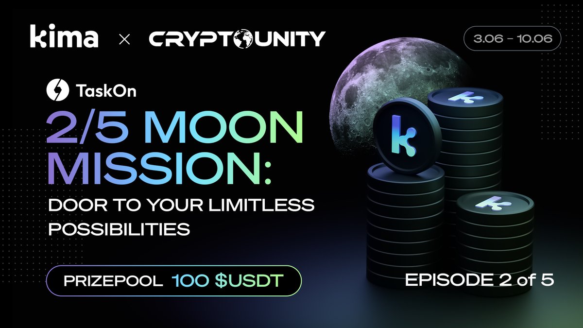 KimaNetwork's tweet photo. 🚀 MOON MISSION... 🌖

  2/5 Door To Your Limitless Possibilities on @taskonxyz, powered by @CryptoUnityCUT & Kima Network is now open. 🚪 

 It's not just a campaign; it's your gateway to limitless possibilities! 📈  

Open the door - a 100 $USDT reward is waiting for you: 👇👇👇 https://t.co/laNArg3l06

 #Crypto #MoonMission #Giveaway $CUT