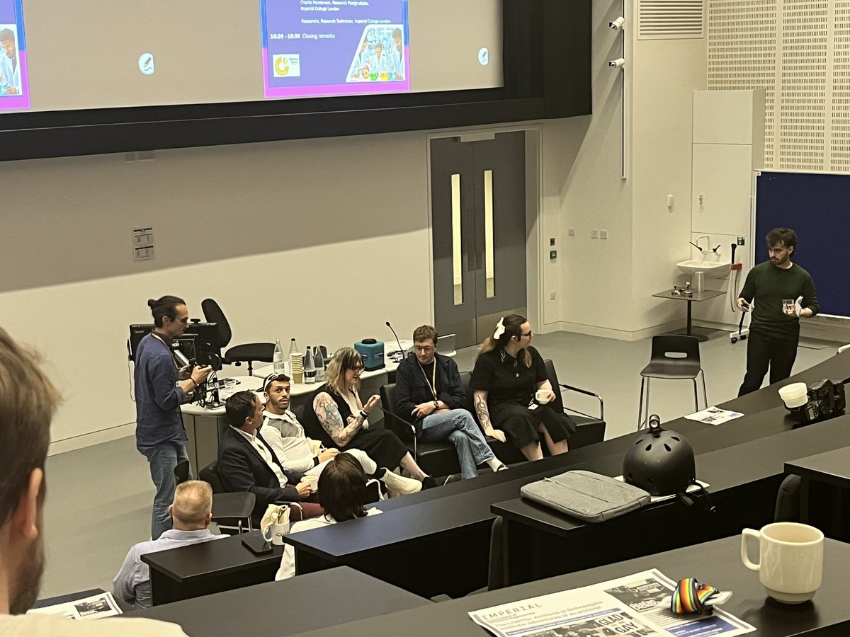 We’re excited to be hearing from our brilliant panel <a href="/ClaraMBarker/">Dr Clara Barker 🔬🏳️‍⚧️ 🏳️‍🌈</a> from <a href="/UniofOxford/">University of Oxford</a> and Prof. Joao Cabral, Kassandra, Charlie Henderson and Jhonn Canon Gomez from <a href="/imperialcollege/">Imperial College London</a>. This panel is talking about being part of the community in a STEM workplace. #PrideMonth2024