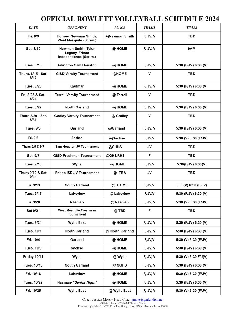 RHS_EagleVBALL's tweet photo. RHS-GVB Official playing schedule for the 2024 Volleyball Season. We are SO excited for this upcoming Season, and we hope our fans are too ✅ #MTXE #DisciplineWins #EVERYTHINGEARNED 🦅🏐 https://t.co/uat7yDnnfl