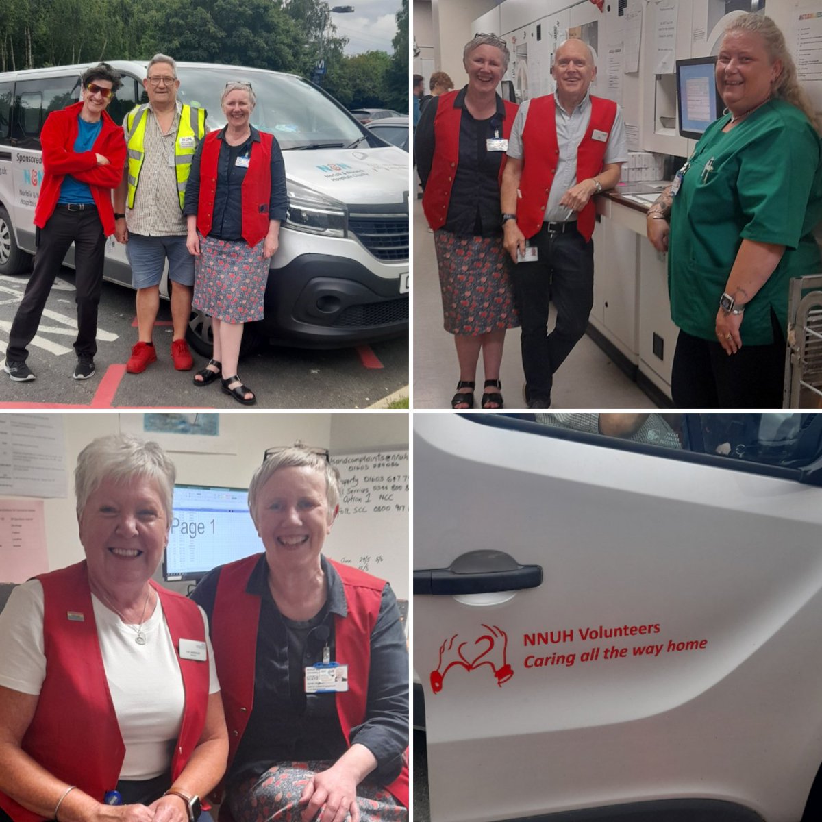 Associate Director of Patient Experience &amp; Engagement <a href="/NNUH/">Norfolk and Norwich University Hospitals</a> <a href="/sarah_higson/">Sarah Higson 💙</a> volunteered for all things discharge today... Here she is with volunteers and staff from driver service, pharmacy, discharge suite, virtual ward &amp; post discharge welfare calls #volunteersweek #volunteers