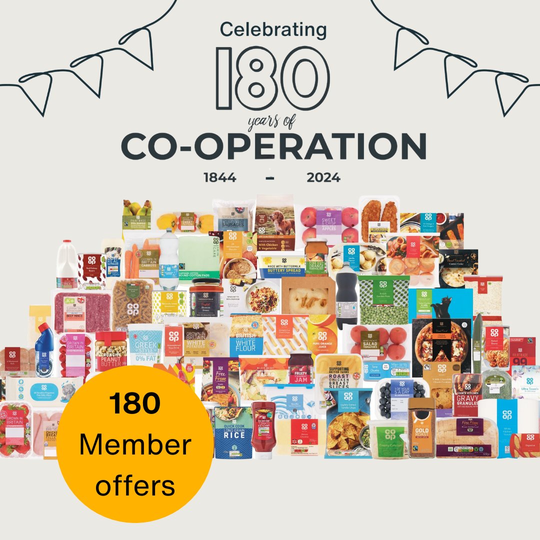 mycoopfood's tweet photo. EXCITING NEWS ALERT🚨
We have launched 180 Member deals to celebrate 180 years of Co-operation, happy shopping!💚
The 180 offers will run until the 7th of July, don't miss out😋
#MemberDeals #CoopFortnight #Offers #Value #ValueDeals #ExclusiveDeals #LimitedTimeOffers https://t.co/Cxe0KHAFsp