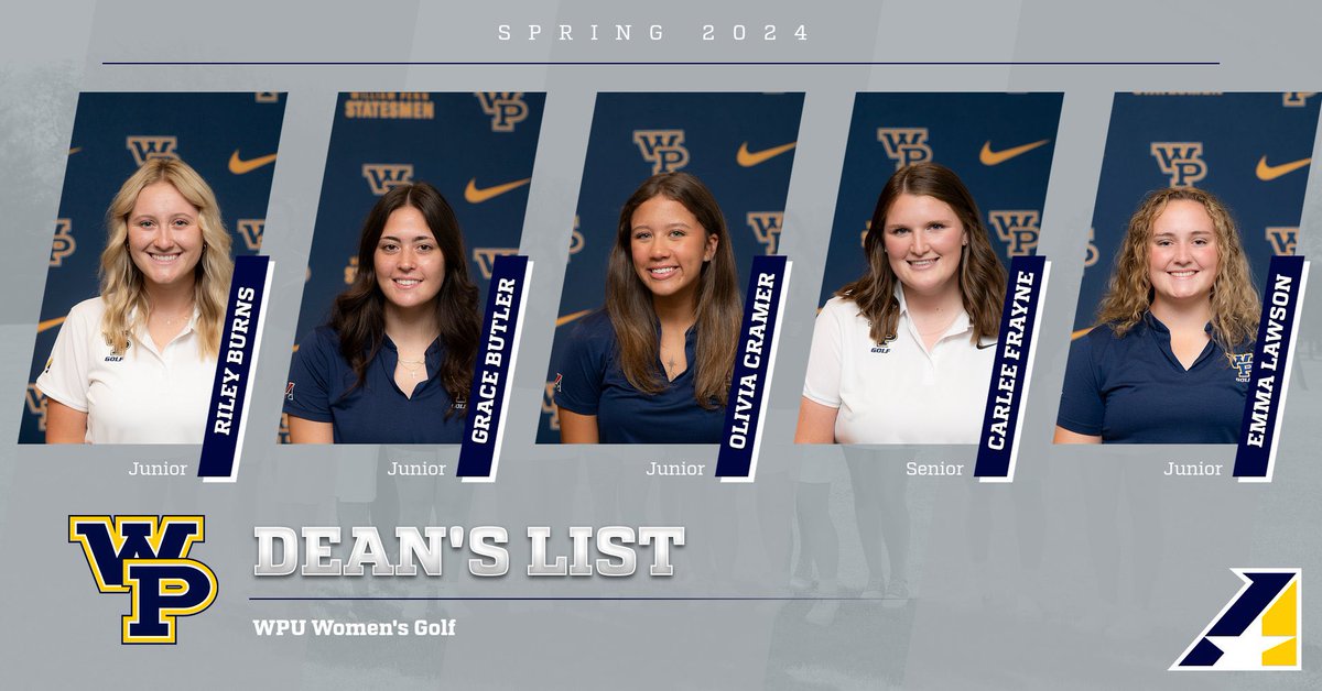 Well done to all of our ladies who worked so hard in the classroom this Spring! 📚 

Dean’s List = 3.5+ GPA
President’s List = 3.9+ GPA 

#WinAtEverything