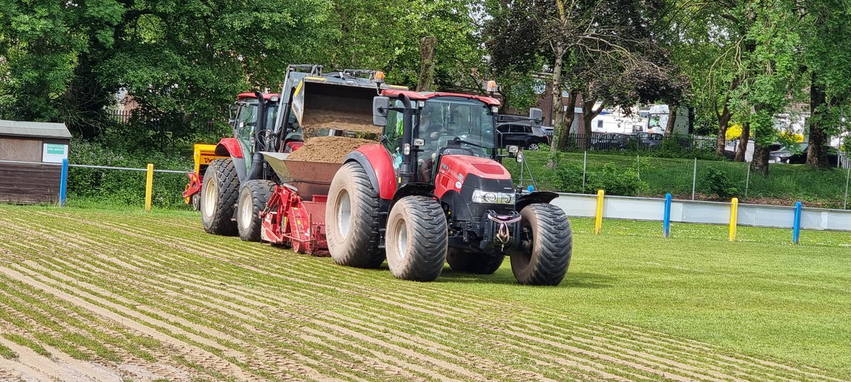 emmjrat's tweet photo. ....and still the work goes on @CwmbranCeltic. This time it's sand-banding the areas of the pitch that gave us problems last season https://t.co/etSekhUOYA