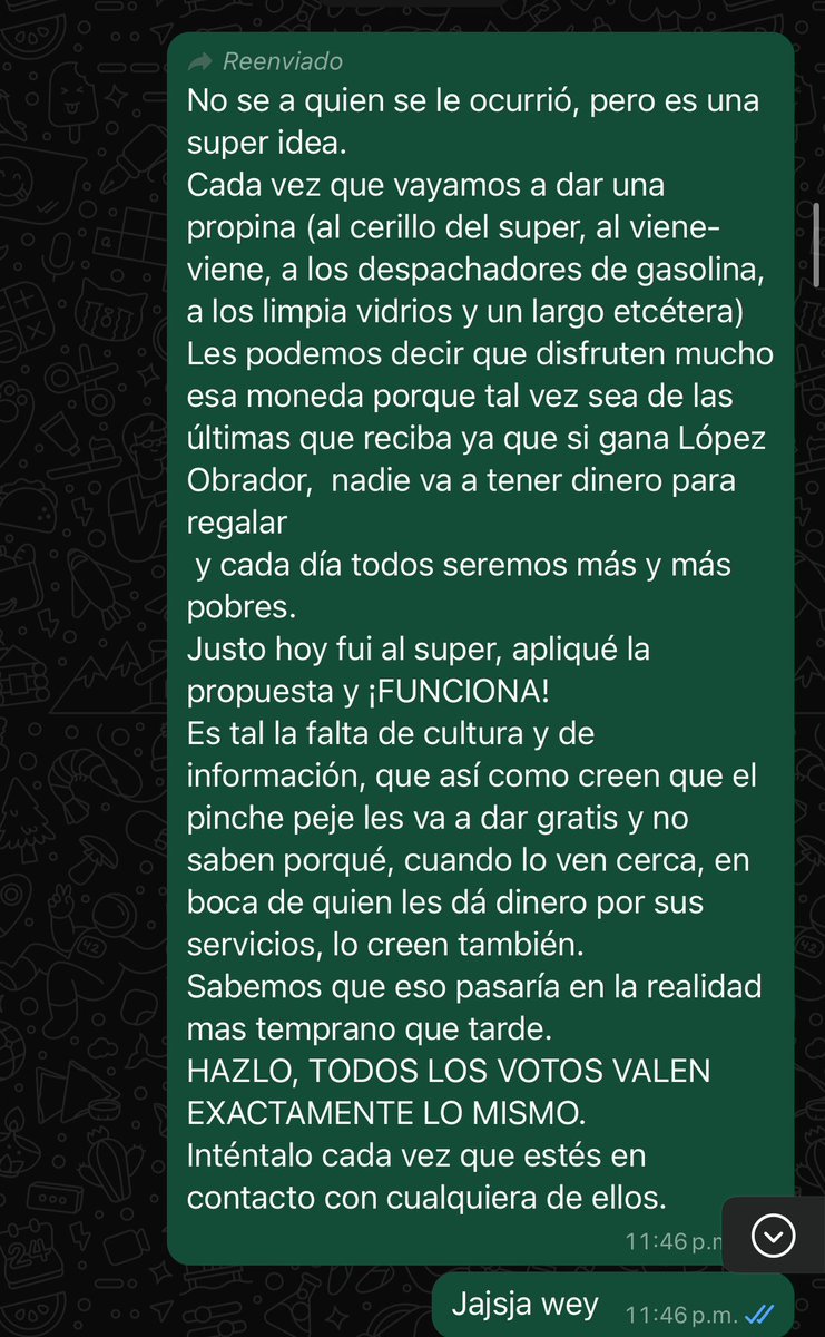 RebecaSchurenK's tweet photo. Mandaban cadenas así en whats  , lean lo que dice ajajaj que vrg esto fue en febrero … como creen que iba a beneficiar a xochi esto? Jajajaj de miedo neta el discurso fue el que ayudó a votar recapaciten . https://t.co/CMSKVxQMP2