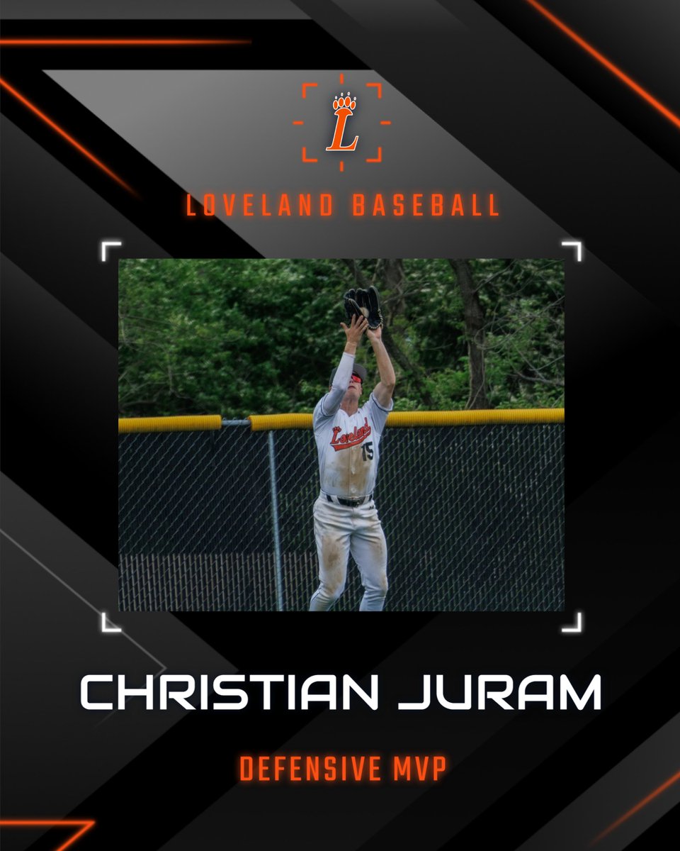 Congratulations to Christian Juram on winning the 2024 Loveland Baseball Defensive MVP Award #GoTigers🐅