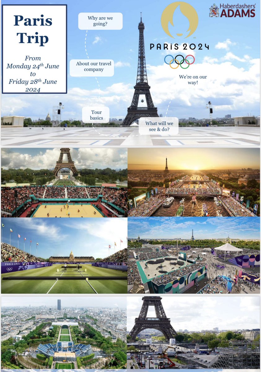 HA_FrenchDept's tweet photo. We are looking forward to our meeting with parents and YR9 and YR10 students this week for our Paris trip 2024. We look forward to sharing with you all the wonderful things that you will be doing. #ExcitingTime #BroadeningYourHorizons #ParisTrip2024 #FunInLanguages @HabsAdamsGS https://t.co/tQsGWGW1Kj