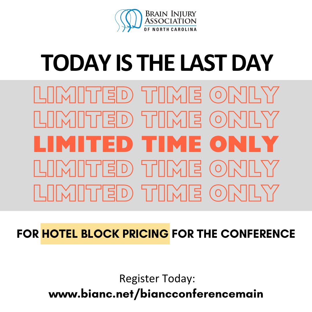 Today is the last day to book your hotel room at the Conference Venue with our BIANC Block Price! Visit bianc.net and click on the Conference banner to register and book your hotel room before time runs out!