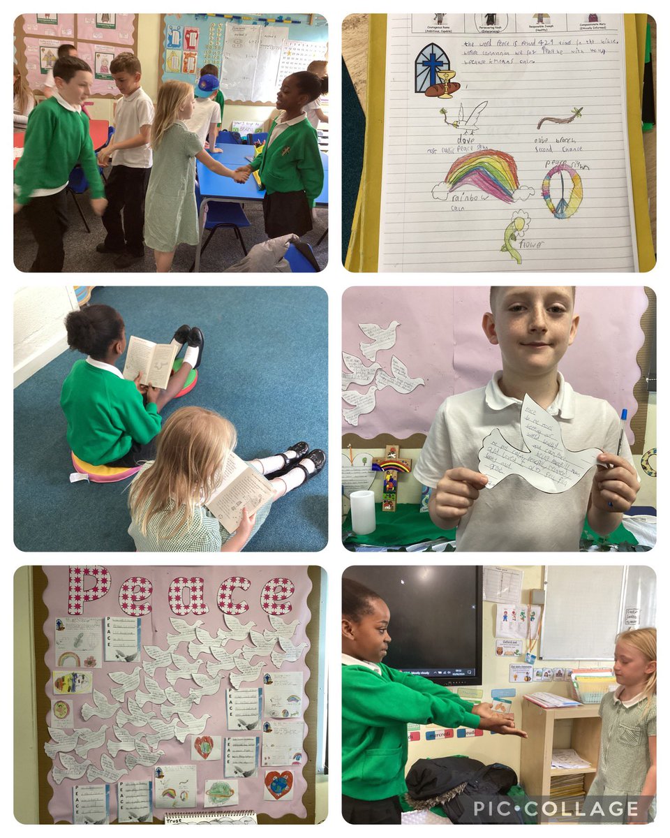 StDavidsCiWPrm's tweet photo. Year 3 have been exploring our new value ‘Peace’. We looked at symbols of Peace, sharing peace, looking at what peace means to us, we even went to the library to get new books and have some peaceful time reading! Da Iawn🌟
#stdavidsciw #stdavidsciwambitiouscapable #stdavidsciwrve https://t.co/q5rukBRwaz