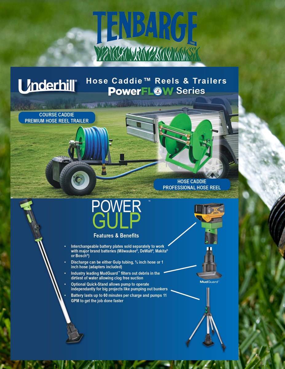 TENBARGE is a proud distributor of <a href="/underhillcorp/">Underhill International Corporation</a> products. We are excited about the Hose Caddie Reels and Trailers from their PowerFLOW series. Give us a shout today and get more power with your flow.