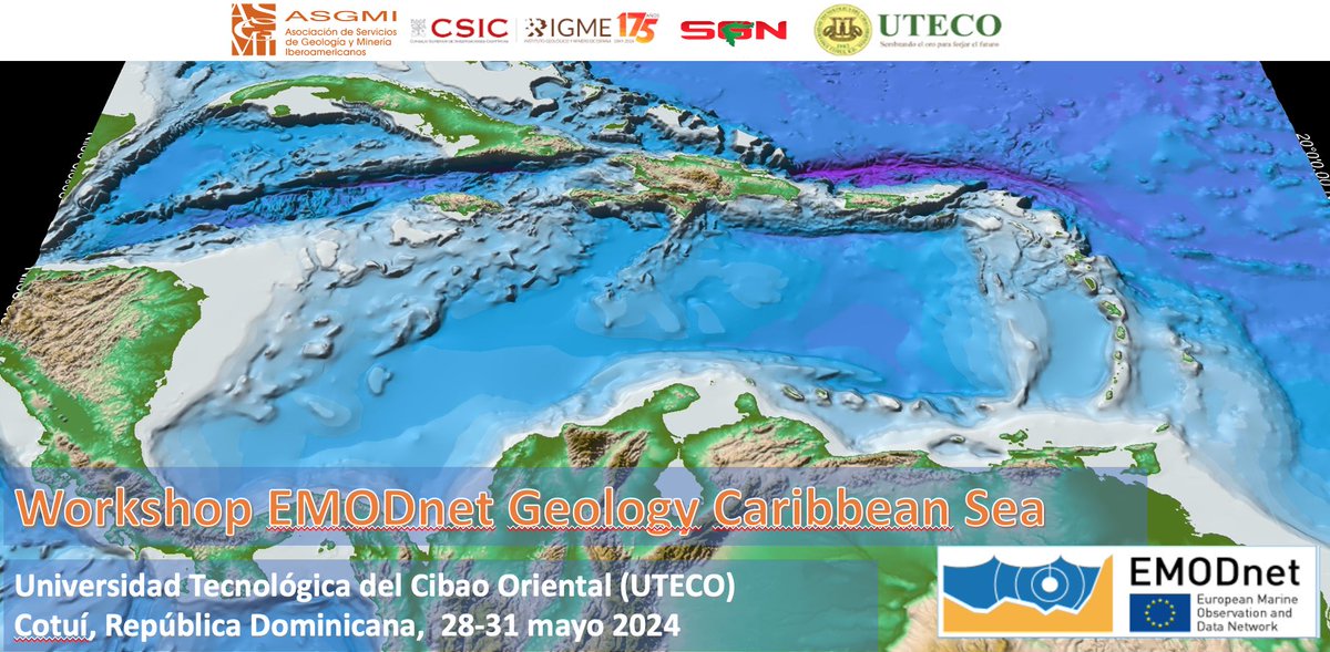 lsomozalos's tweet image. It has been a pleasure to participate in the Worskhop @EMODnet Geology Caribbean Sea in the @utecoRD Dominican Republic @IGME1849 very fruitful days to elaborate seabed maps of the Caribeean Sea with most countries of the region
