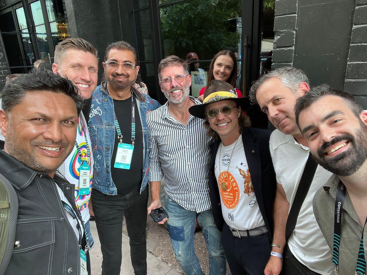 Scott Walker and Brock Pierce of DNA Fund, Liechtenstein contingent,  including Dr. Clara Guerra.  #Consensus2024#Fineqia#BlockchainInnovation#Community#DigitalAssets