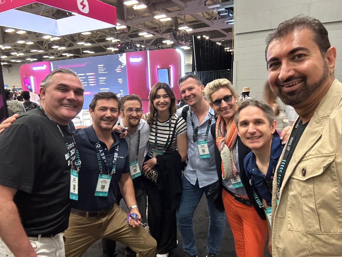 Scott Walker and Brock Pierce of DNA Fund, Liechtenstein contingent,  including Dr. Clara Guerra.  #Consensus2024#Fineqia#BlockchainInnovation#Community#DigitalAssets