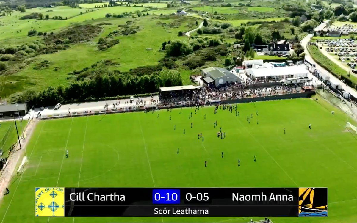 Scór Leathama @CLGChillChartha 0-10 @NaomhAnna 0-05 Tá greim docht ag Cill Chartha ar chúrsaí ag leathama.