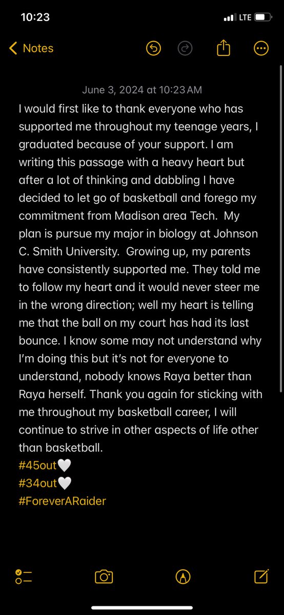 SurayaHodges45's tweet photo. Thank you to all my friends, family, and coaches for your support🤍. This was not an easy decision for me to make, but I know it was the right one. I will forever be a student of the game, but every student has to graduate. 
#45out
#34out
#Hooperat❤️ 
#AllGlorytoGod https://t.co/tIq7sgrER7