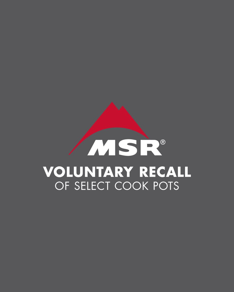 msrgear's tweet photo. MSR is working with the U.S. Consumer Products Safety Commission on a voluntary recall of select camping cooking pots.    

For more details and information regarding a replacement pot handle/lifter, please visit https://t.co/Z5tiFRAMOe. https://t.co/s5453jL6O0