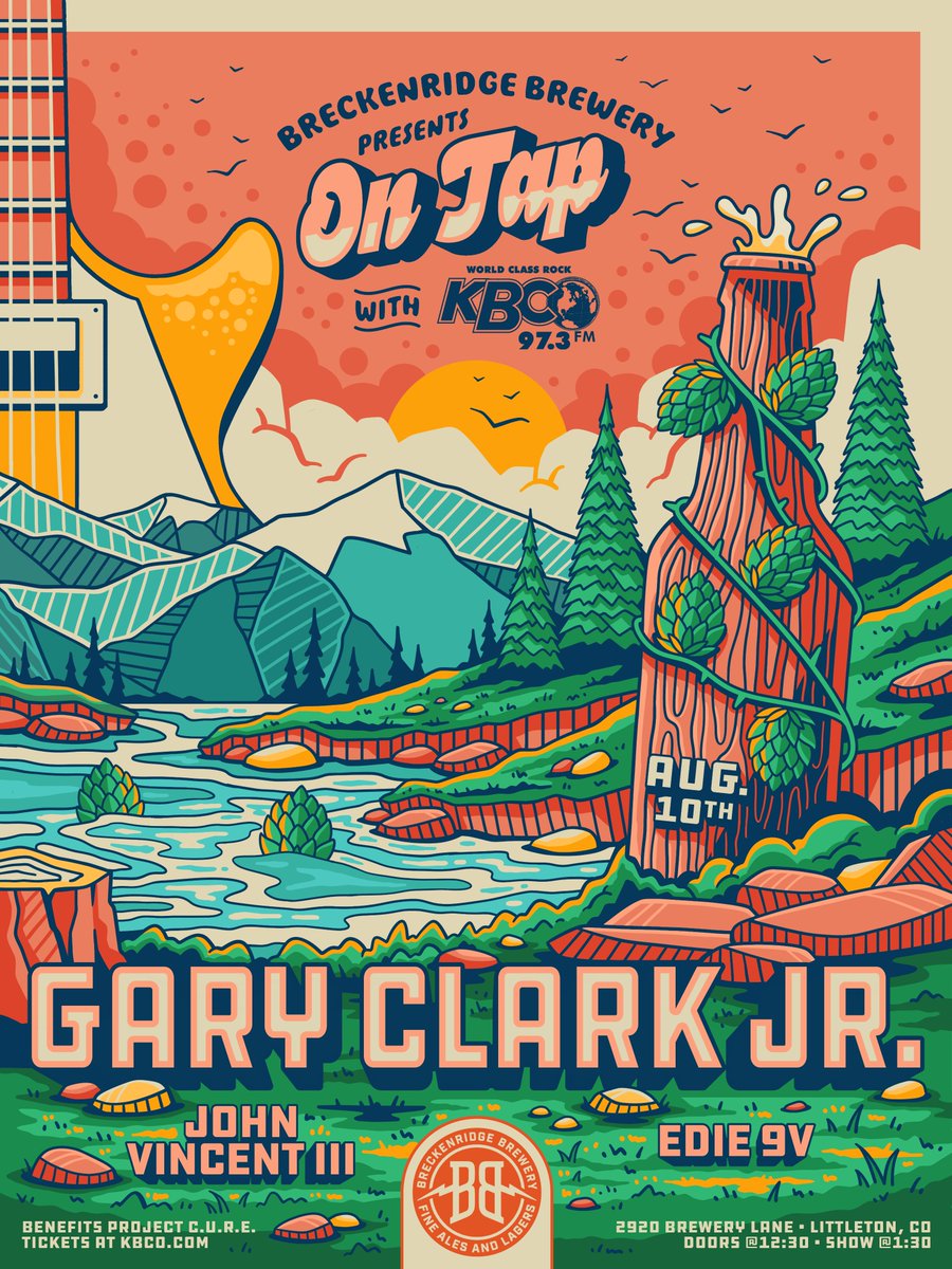973KBCO's tweet photo. We’ve got another one!! On Tap with KBCO Presents live music at @breckbrew in Littleton with @GaryClarkJr, John Vincent III and Eddie 9V on August 10th!!🎶🍻 Head to the link for more details: https://t.co/3A1V3R9aW5 Benefitting @projectcure! https://t.co/9cIlS6u1WQ
