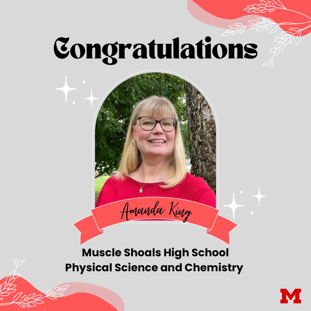Congratulations to our MSEF Director, Amanda King! She will be returning to teach Physical Science and Chemistry in the fall at Muscle Shoals High School. We are so proud of you and will miss you so much.

#muscleshoalseducationfoundation #Congratulations
