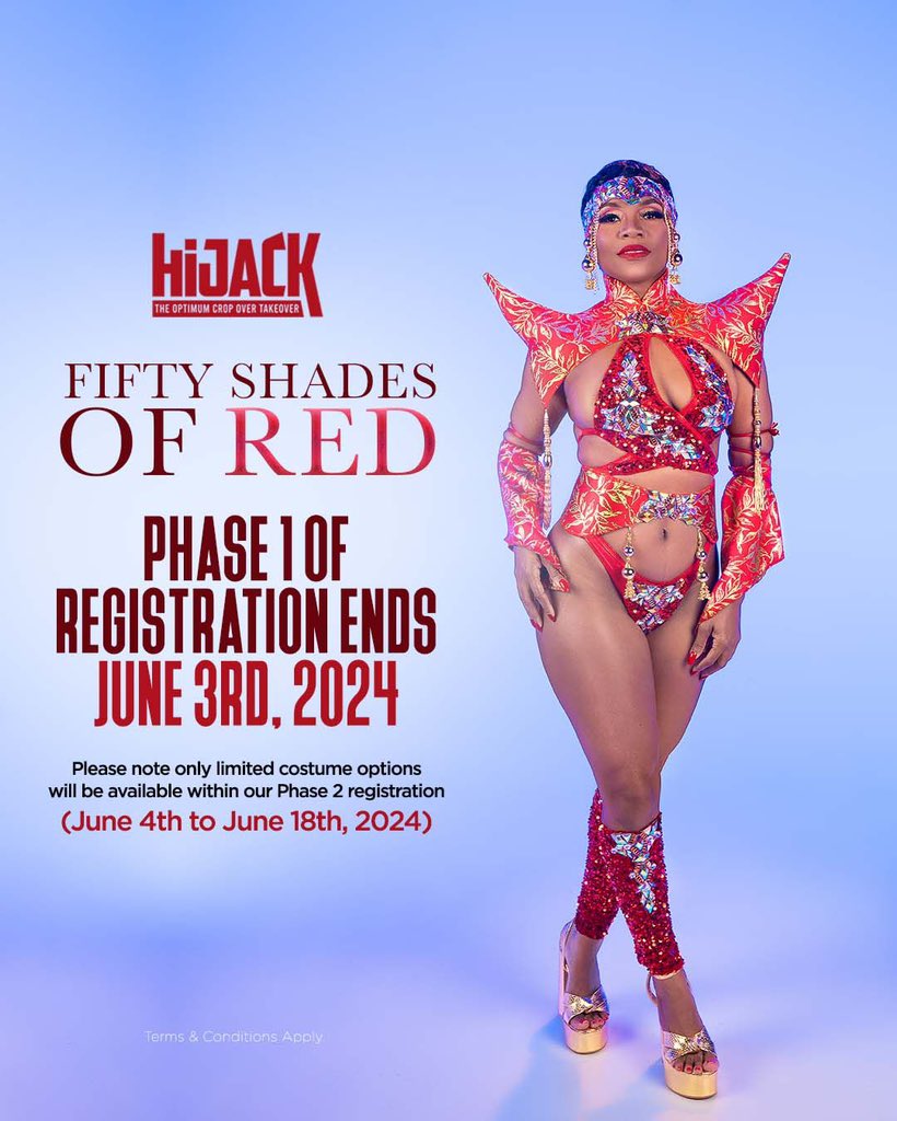 hijackbim's tweet photo. 🔥Phase 1 Registration ends on 🗓️ June 3rd 2024 🔥

🚨 Register Today don’t let the moment past you by

📲https://t.co/cy2xlb7v6J

#hijackbim #register #endgame #grandkadooment #50shadesofred #costume #red #50shadesgang #reels https://t.co/G0kSwFBGX2