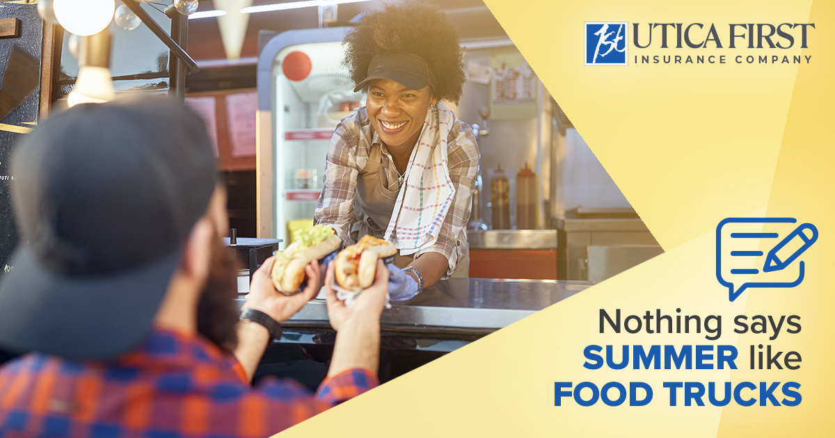 UticaFirstInsCo's tweet image. Nothing says summer like the appearance of Food Trucks! Head over to our June blog at bit.ly/47Y5IbK  to learn how food truck owners can protect their businesses with coverage from Utica First. #KeepingInsuranceSimple #FoodTrucks