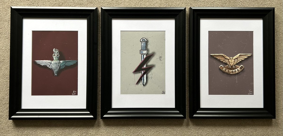 kev9348's tweet photo. Some more artwork framed prints going out! Para, SFSG and Ranger Regt with white mount and black Matt frame.
Available now https://t.co/3CRaHtRb2J
Or send a message if interested?
#ParachuteRegiment #SFSG #RangerRegiment #BritishArmy https://t.co/AakABZ6aV3