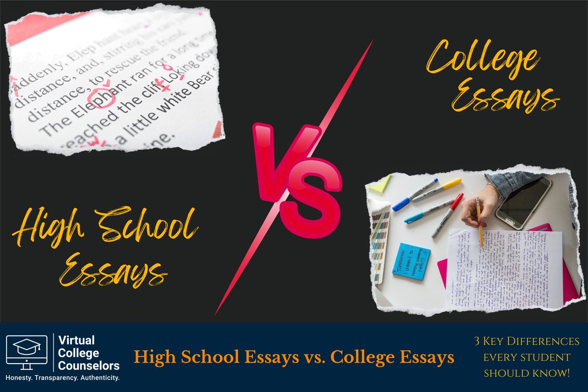 VirtualCollegeC's tweet image. 📝 Navigating the transition from #writing high school essays to the writing a #college application personal statement can be difficult for a #student. Check out our blog post for 3 key differences to help your personal statement shine! 🎓✨ #education 
virtualcollegecounselors.com/post/high-scho…
