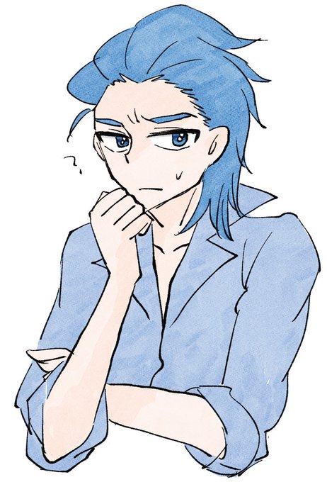 「? blue hair」 illustration images(Latest)