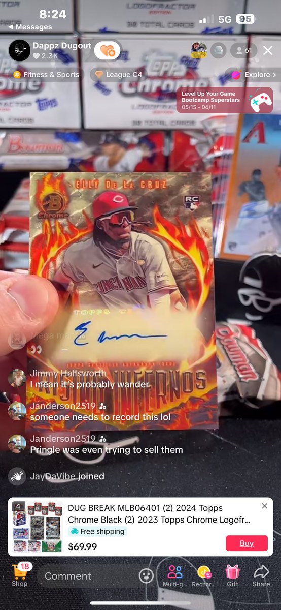 Duncan4545's tweet photo. @Topps  DappzDugout pulled the 1/1 Elly superfractor https://t.co/UbidNRRDSS