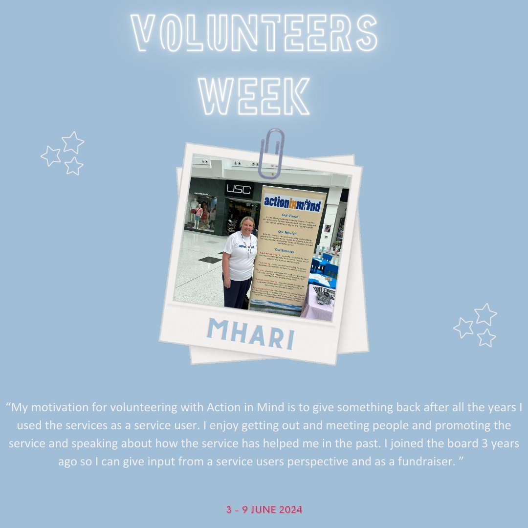 ActioninMind's tweet photo. 🌟Volunteer Spotlight 🌟
Meet Mhari, a member of the board and an integral member of the fundraising team for Action in Mind.
A big thank you to Mhari for the effort and time she puts into raising funds for Action in Mind. We appreciate your hard work and effort!

#Volunteerweek https://t.co/TLx1eNNhTR