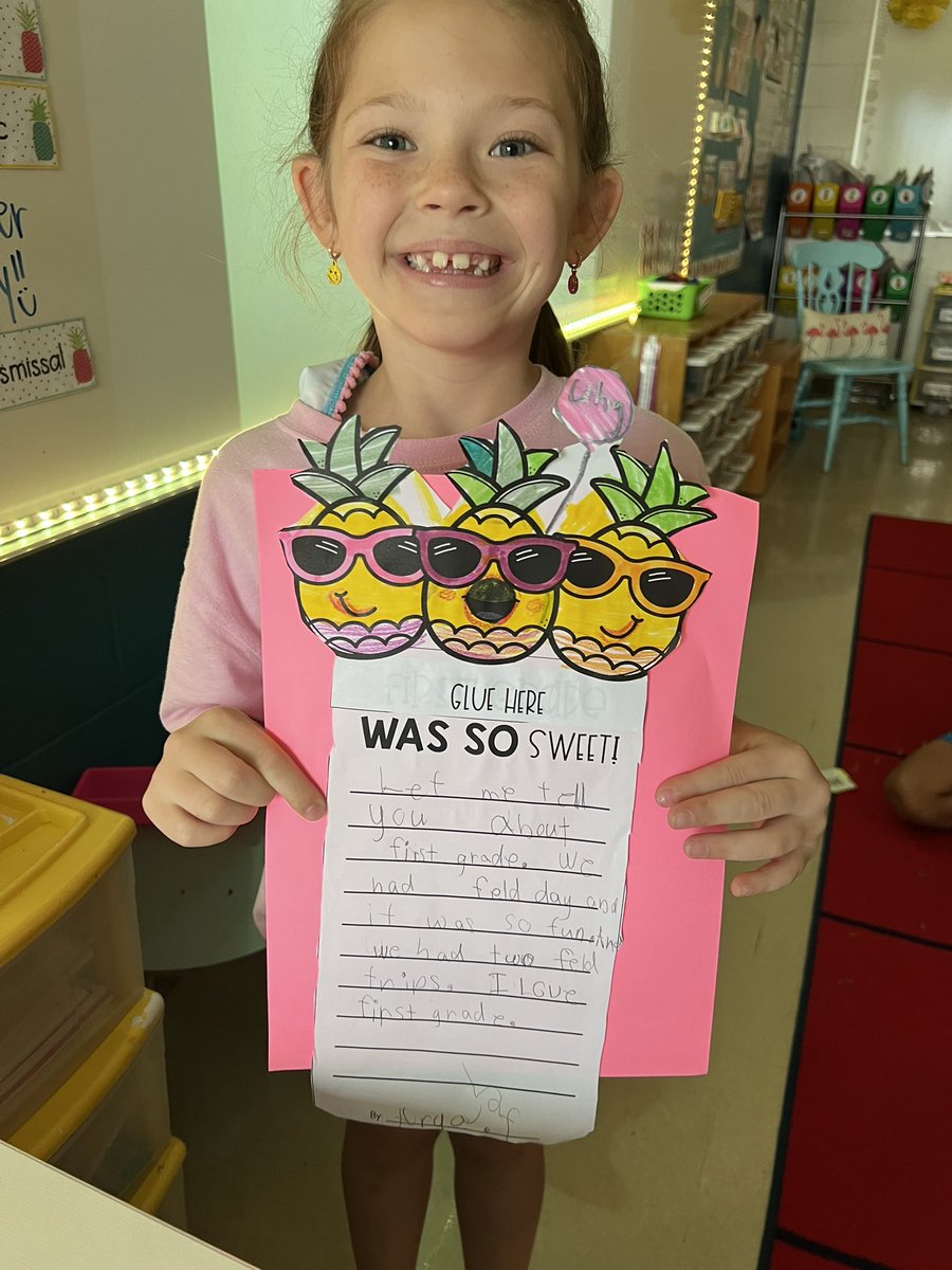 MrsMMatson's tweet photo. I can’t believe the last week of first grade is here!!! Ask your firstie what was sweet about first grade! https://t.co/FJX0SRroVe