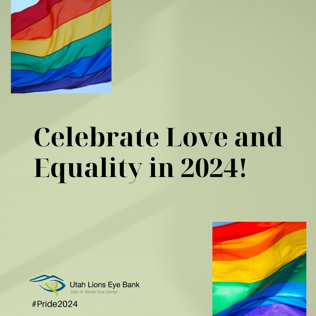 Utah_Eye_Bank's tweet photo. Embracing equality and visibility during Pride Week, let's also recognize the power of eye donation in giving the gift of sight to those in need. Together, we can create a world of acceptance and opportunity. #PrideWeek #EyeDonation #SpreadHope https://t.co/P2uZkMj2qs