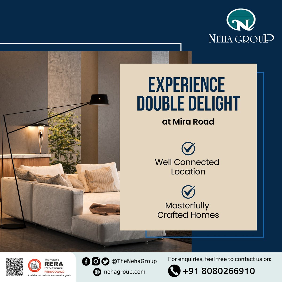 thenehagroup's tweet photo. Unveil the twin marvels of Mira Road: Where connectivity dances with artisanal abodes, creating an unparalleled tapestry of living that transcends ordinary expectations. Dive into a realm where every moment is a masterpiece.
.
.
.
.
#MiraRoadLife #miraroad #nehagroup #CityAccess https://t.co/KTQSAmIBbw
