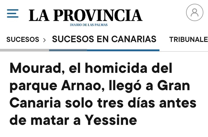 🇲🇦 A los tres días de llegar a Gran Canaria compró un cuchillo y cometió un asesinato.

Pero el problema es el turista...

🇮🇨 #Canarias #Inmigración