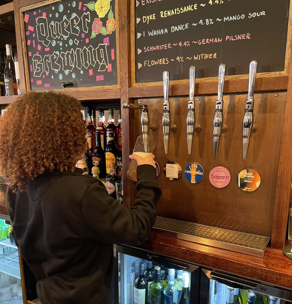 Happy Monday all! It’s warm in the city today. Time for a pint I think… We’ve got <a href="/QueerBrewing/">Queer Brewing</a> on our tap takeover and it’s very popular amongst our regulars!🍺🏳️‍🌈 
#london #restaurant #beer #takeover