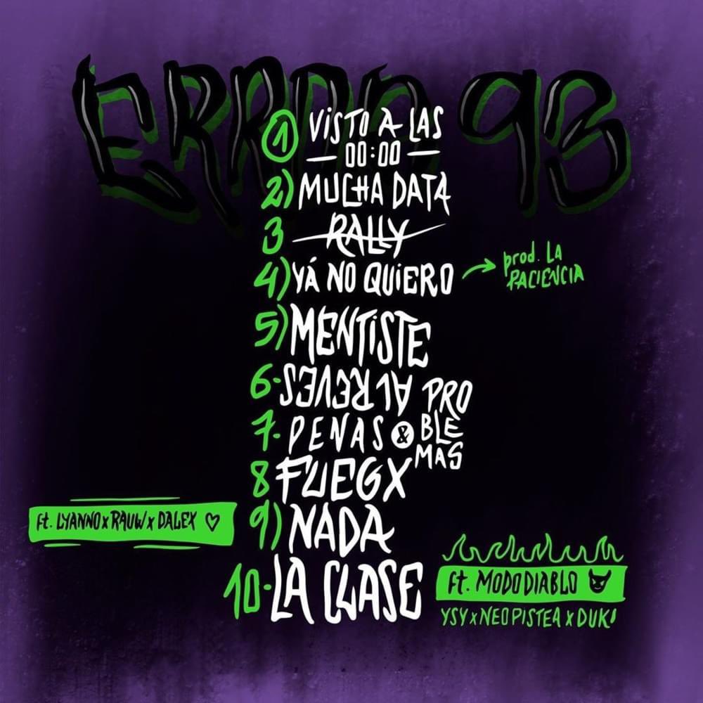 Hoy se cumplen 5 años del lanzamiento de “Error 93”

Gracias cazzu por criarme con semejante álbum 💚💜