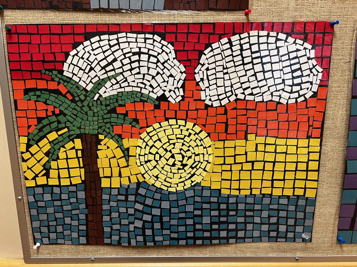 SaveenGrewal's tweet photo. Grade 7 mosaic projects. Influenced by Ancient Rome @goldstonepark #sd36learns https://t.co/WAPEbodOBp