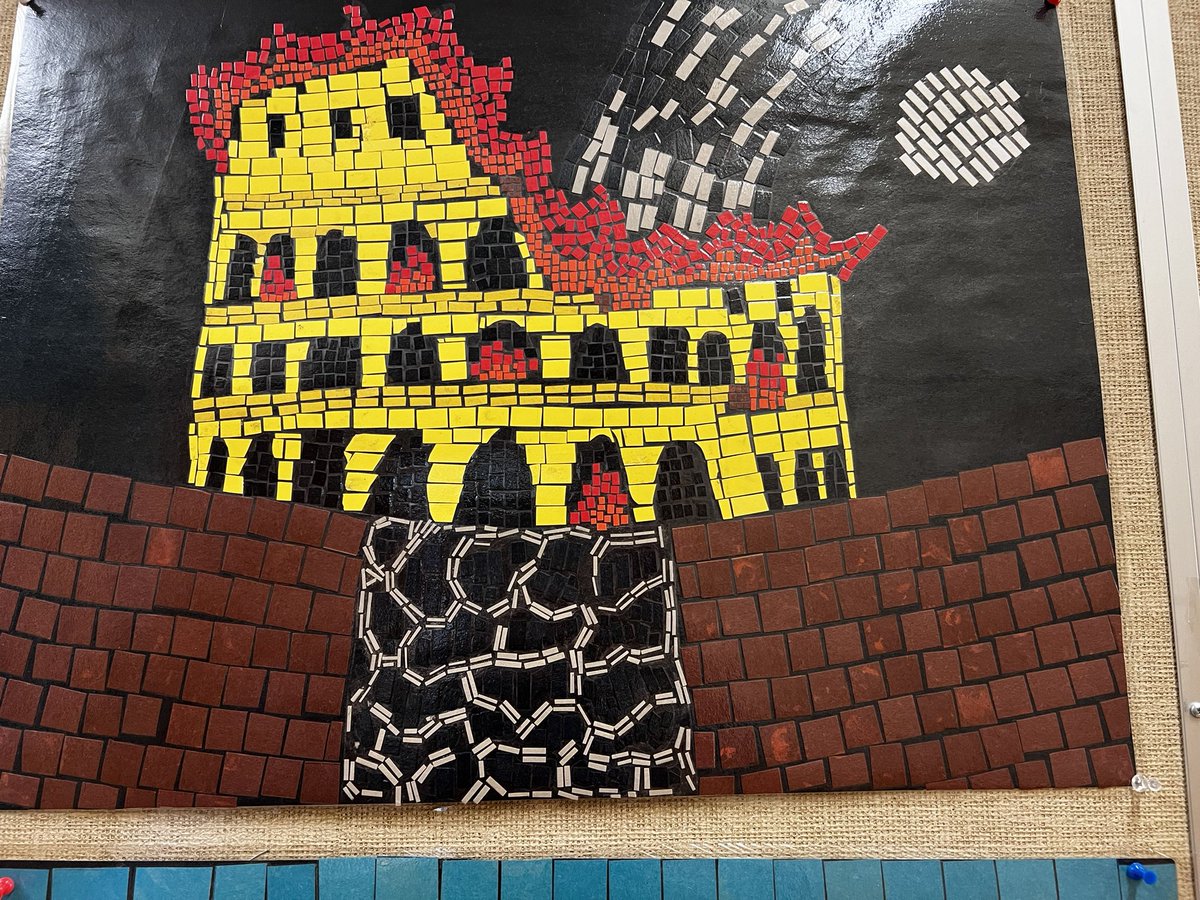 SaveenGrewal's tweet photo. Grade 7 mosaic projects. Influenced by Ancient Rome @goldstonepark #sd36learns https://t.co/WAPEbodOBp