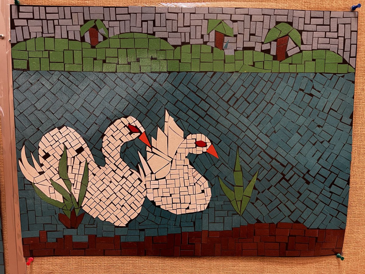 SaveenGrewal's tweet photo. Grade 7 mosaic projects. Influenced by Ancient Rome @goldstonepark #sd36learns https://t.co/WAPEbodOBp