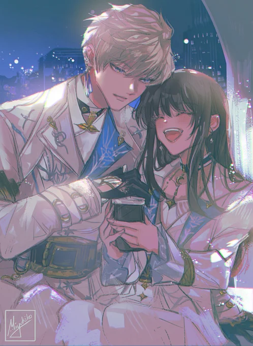 [LnDS] Love and Deepspace Lumiere-Xavier and MC just chilling under the moonlight #ShimmeringMoonlight #LoveandDeepspace 