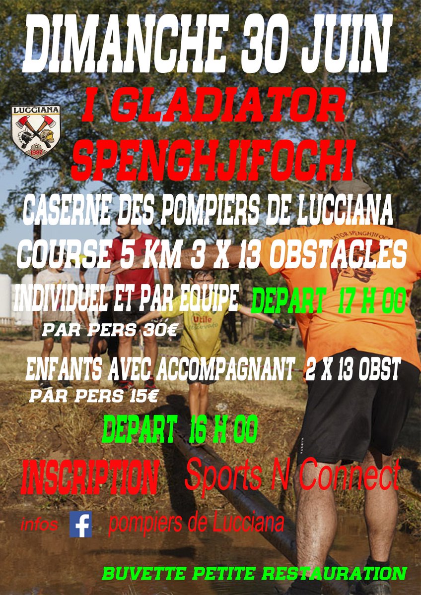 francois_toth's tweet photo. Dimanche 30 juin 
GLADIATOR SPENGHJIFOCHI 
Info: 0603372832

Facebook : amicale des pompiers de Lucciana https://t.co/vkjmHYGUYy