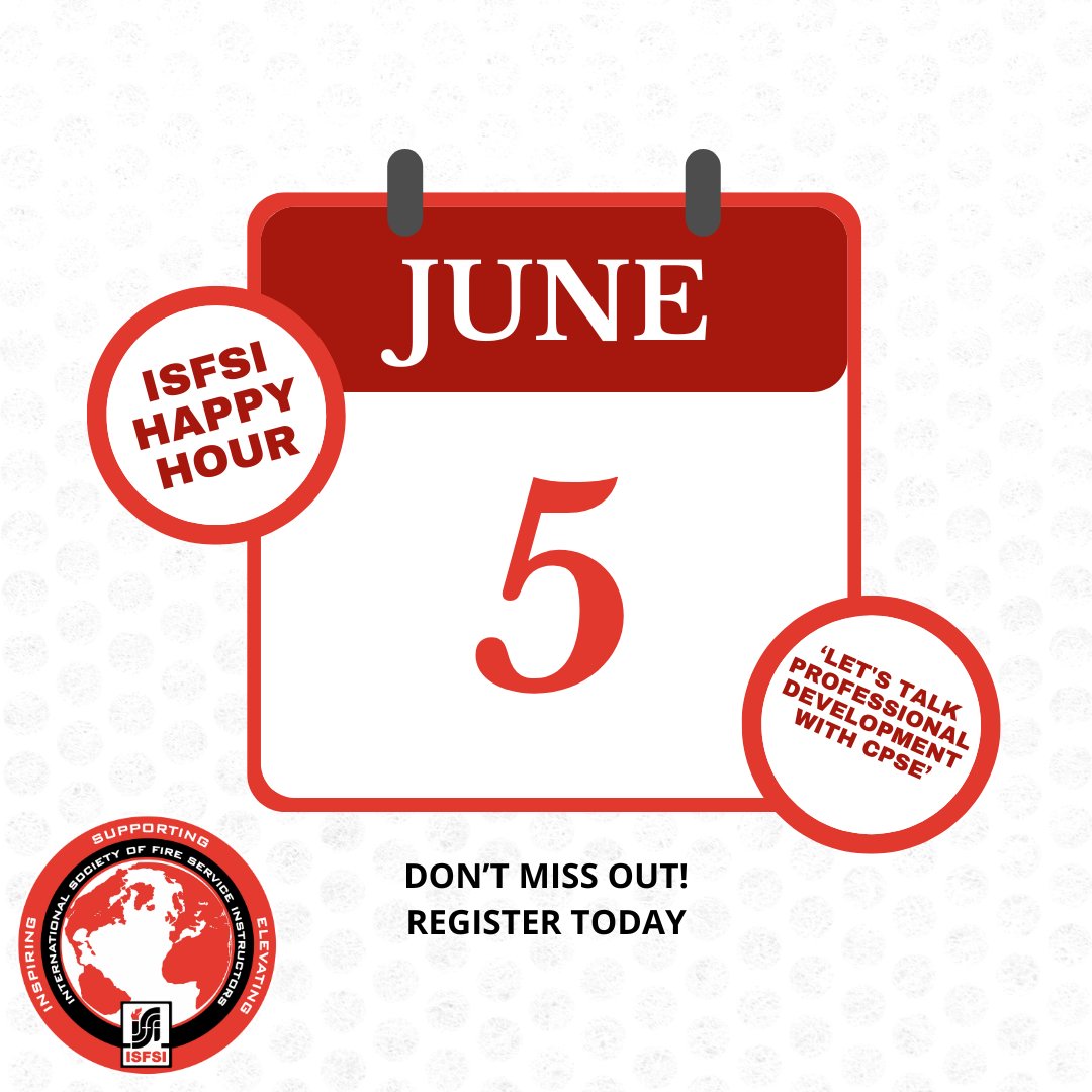 FireInstructors's tweet image. Don't miss out on this Wednesday's Happy Hour 'Let's Talk Professional Development With CPSE'. RSVP by visiting isfsi.org/events or by using the link in our Instagram and Facebook bios.