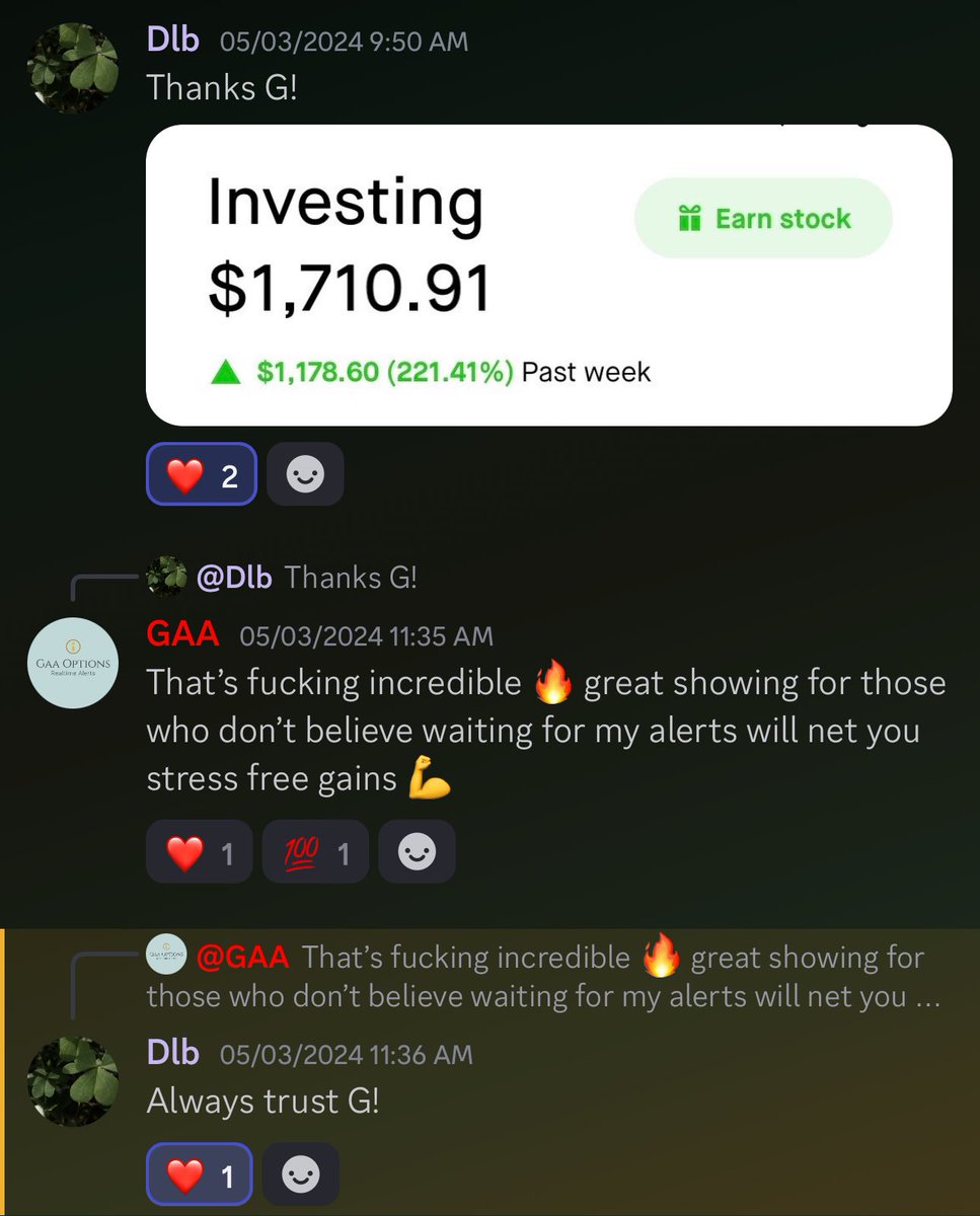 GaaOptions's tweet image. Haven’t done one in a while

2 lucky people who ♻️ and ❤️ this post will be chosen for a free subscription to @GAAoptionsVIP !

Bonus points for commenting why you want to join our family 🫶

Winner chosen today @ 5pm PST so act fast! Don’t be the gatekeeper of your own success!